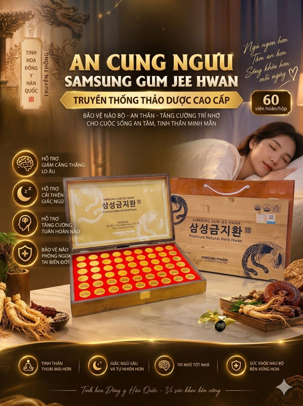 An cung ngưu Samsung Gum Jee Hwan hộp gỗ 60 viên