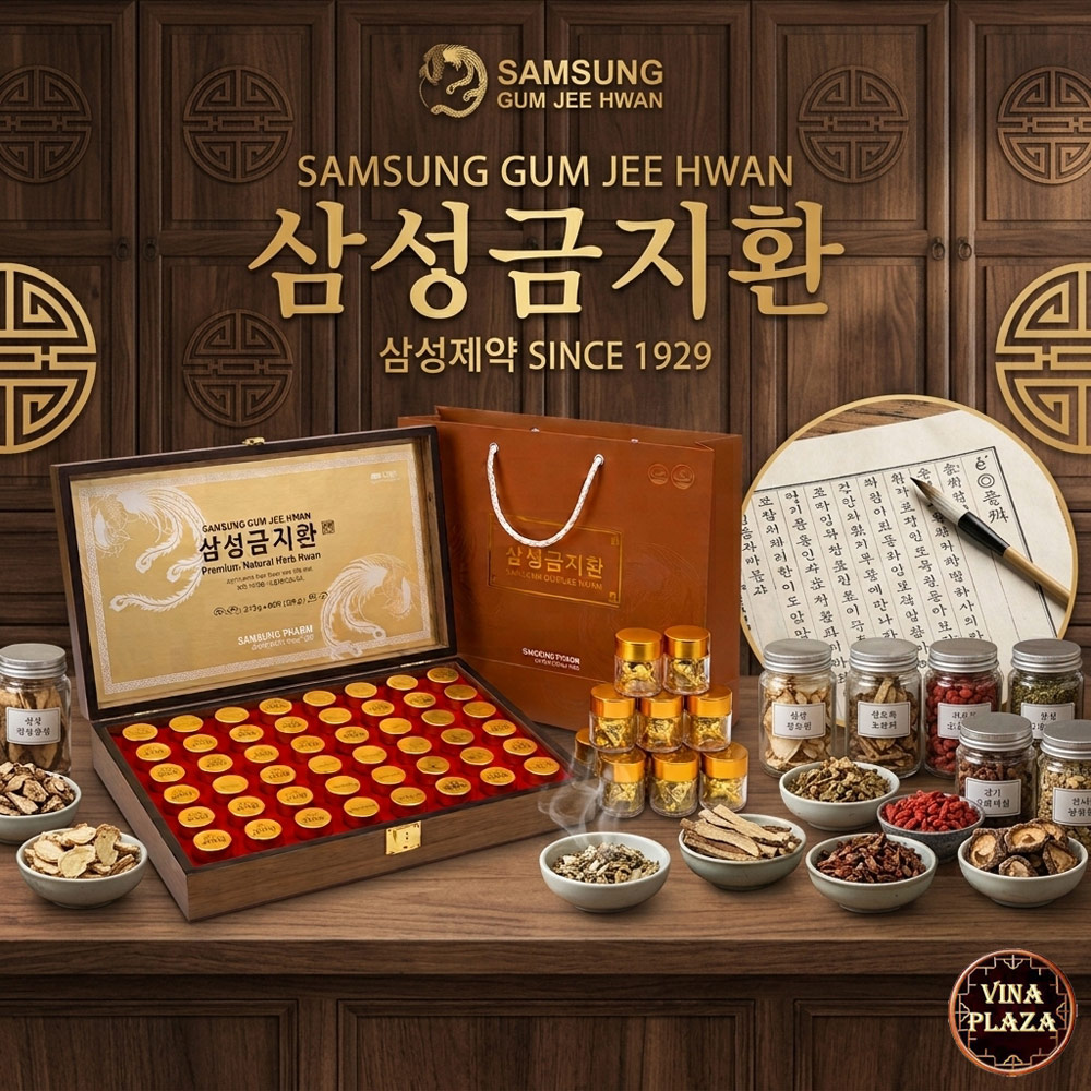 An cung ngưu Samsung Gum Jee Hwan hộp gỗ 60 viên
