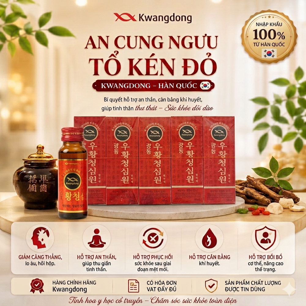 An cung ngưu tổ kén Kwangdong Hàn Quốc dạng nước 10 chai
