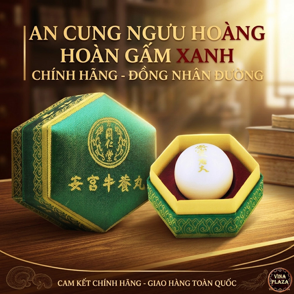An cung ngưu gấm Xanh Đồng Nhân Đường Bắc Kinh 1 viên
