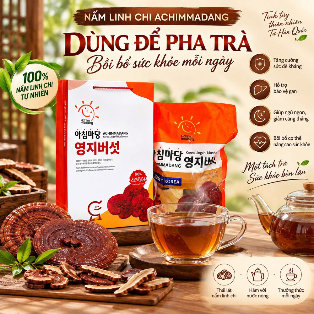 Nấm linh chi đỏ Hàn Quốc Achimmadang thượng hạng 1 kg