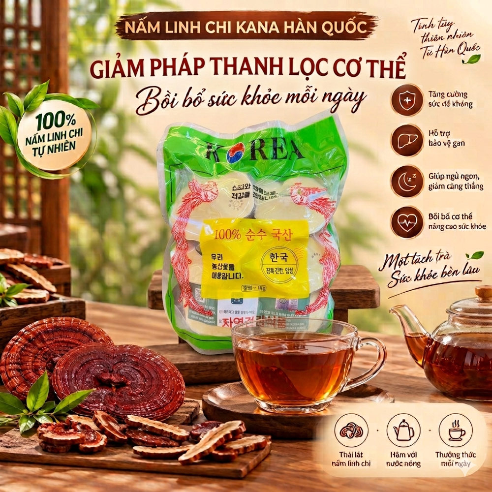 Nấm linh chi đỏ Kana Hàn Quốc Thượng hạng 1 kg