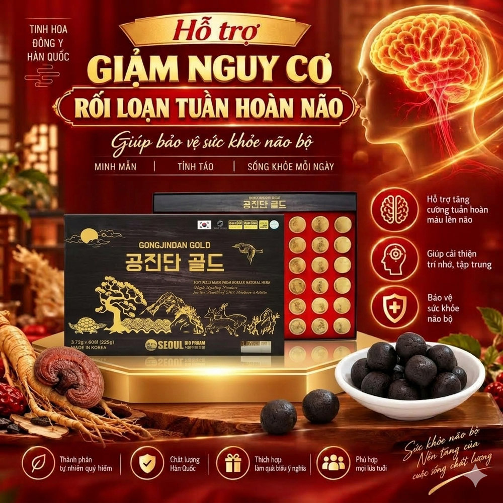 An cung ngưu bỗ não Trầm Hương Gongjindan Gold 60 Viên
